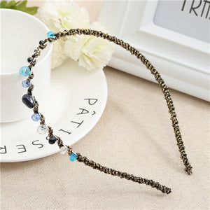 2019 Fashion Handmade Crystal Pearl Beaded Hair Band Girl Women Headwear Hair Accessories Headwear Pearl Flower Headband