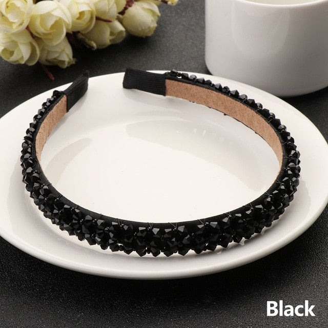 2019 Fashion Handmade Crystal Pearl Beaded Hair Band Girl Women Headwear Hair Accessories Headwear Pearl Flower Headband