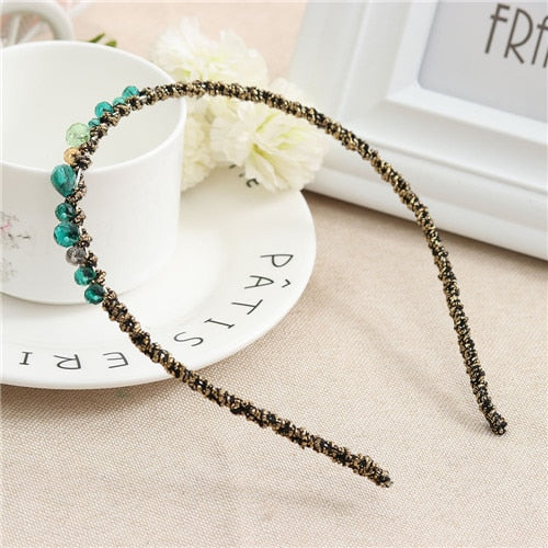 2019 Fashion Handmade Crystal Pearl Beaded Hair Band Girl Women Headwear Hair Accessories Headwear Pearl Flower Headband