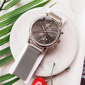 New arrival mens watches stainless steel mesh magnet strap quartz movement boss watch for men designer high quality waterproof