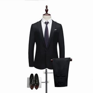 2019 Men's Blazer Suit Sets Wedding Business Groomsman Dress Suit Pants Vest Sets Male Blazers Slim Suits Jacket Pants Formal