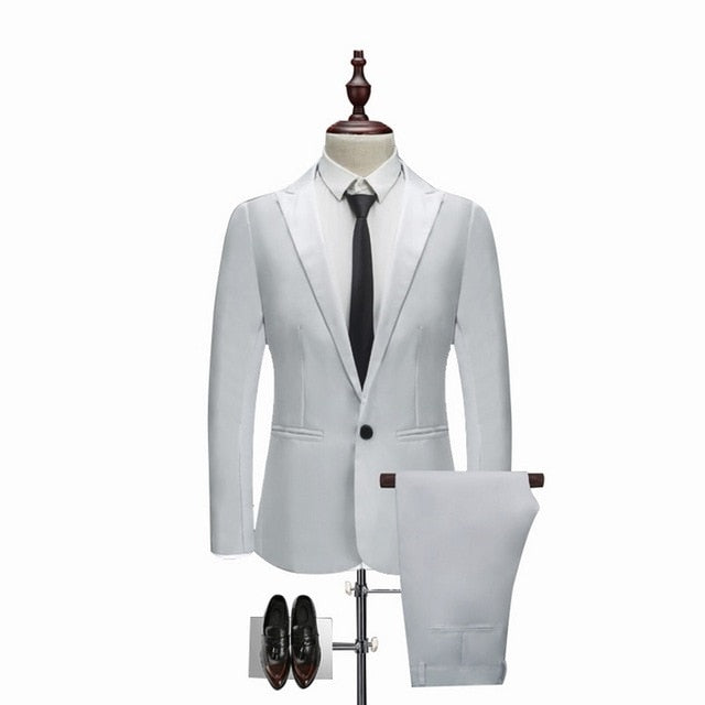 2019 Men's Blazer Suit Sets Wedding Business Groomsman Dress Suit Pants Vest Sets Male Blazers Slim Suits Jacket Pants Formal