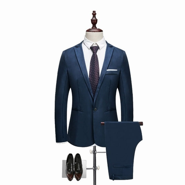 2019 Men's Blazer Suit Sets Wedding Business Groomsman Dress Suit Pants Vest Sets Male Blazers Slim Suits Jacket Pants Formal