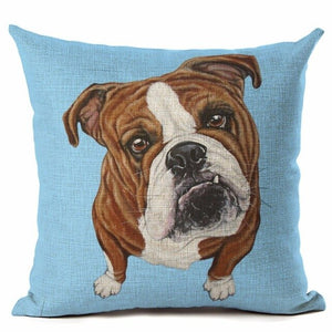 Big Head DOG Printed Linen Cotton Cushion Cover Square Home Decor Homeware Throw Pillow Cases Bedroom Sofa Decorative Cojines