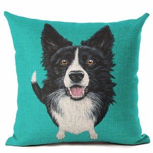 Big Head DOG Printed Linen Cotton Cushion Cover Square Home Decor Homeware Throw Pillow Cases Bedroom Sofa Decorative Cojines