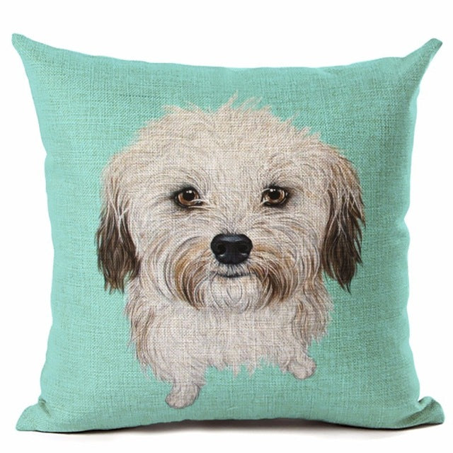 Big Head DOG Printed Linen Cotton Cushion Cover Square Home Decor Homeware Throw Pillow Cases Bedroom Sofa Decorative Cojines