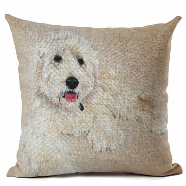 Big Head DOG Printed Linen Cotton Cushion Cover Square Home Decor Homeware Throw Pillow Cases Bedroom Sofa Decorative Cojines