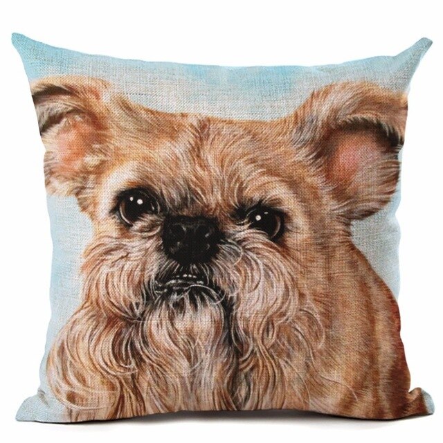 Big Head DOG Printed Linen Cotton Cushion Cover Square Home Decor Homeware Throw Pillow Cases Bedroom Sofa Decorative Cojines