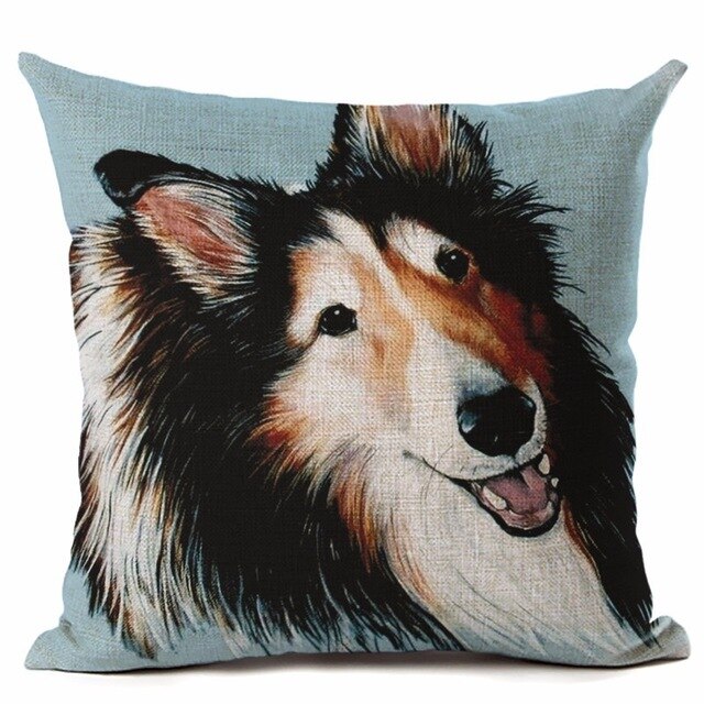 Big Head DOG Printed Linen Cotton Cushion Cover Square Home Decor Homeware Throw Pillow Cases Bedroom Sofa Decorative Cojines