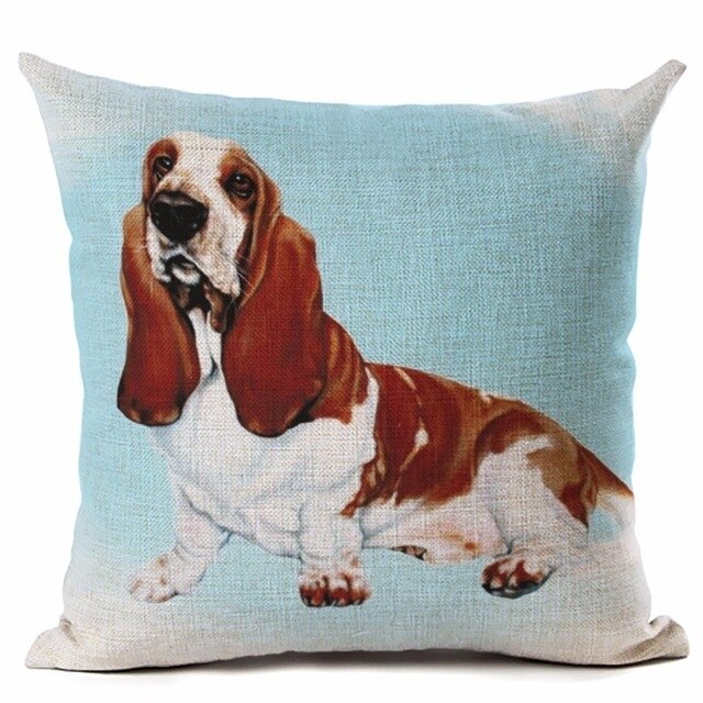 Big Head DOG Printed Linen Cotton Cushion Cover Square Home Decor Homeware Throw Pillow Cases Bedroom Sofa Decorative Cojines