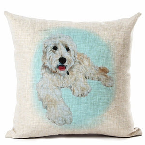 Big Head DOG Printed Linen Cotton Cushion Cover Square Home Decor Homeware Throw Pillow Cases Bedroom Sofa Decorative Cojines