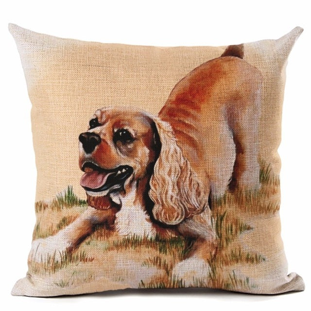 Big Head DOG Printed Linen Cotton Cushion Cover Square Home Decor Homeware Throw Pillow Cases Bedroom Sofa Decorative Cojines