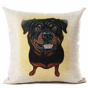 High Quality lovely Big Head DOG Printed Linen Cotton Square Home Decor Homeware Throw Pillow Cushion Cojines Almohadas