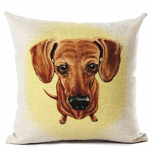 High Quality lovely Big Head DOG Printed Linen Cotton Square Home Decor Homeware Throw Pillow Cushion Cojines Almohadas