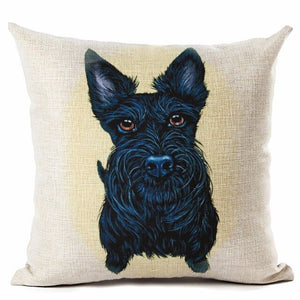 High Quality lovely Big Head DOG Printed Linen Cotton Square Home Decor Homeware Throw Pillow Cushion Cojines Almohadas