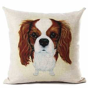 High Quality lovely Big Head DOG Printed Linen Cotton Square Home Decor Homeware Throw Pillow Cushion Cojines Almohadas