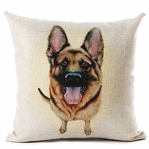 High Quality lovely Big Head DOG Printed Linen Cotton Square Home Decor Homeware Throw Pillow Cushion Cojines Almohadas