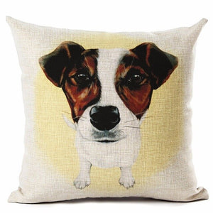 High Quality lovely Big Head DOG Printed Linen Cotton Square Home Decor Homeware Throw Pillow Cushion Cojines Almohadas