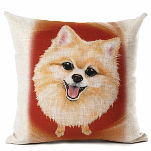 High Quality lovely Big Head DOG Printed Linen Cotton Square Home Decor Homeware Throw Pillow Cushion Cojines Almohadas