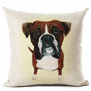 High Quality lovely Big Head DOG Printed Linen Cotton Square Home Decor Homeware Throw Pillow Cushion Cojines Almohadas