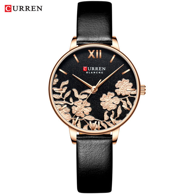 CURREN Women Watches Top Brand Luxury Stainless Steel Strap Wristwatch for Women Rose Clock Stylish Quartz Ladies Watch